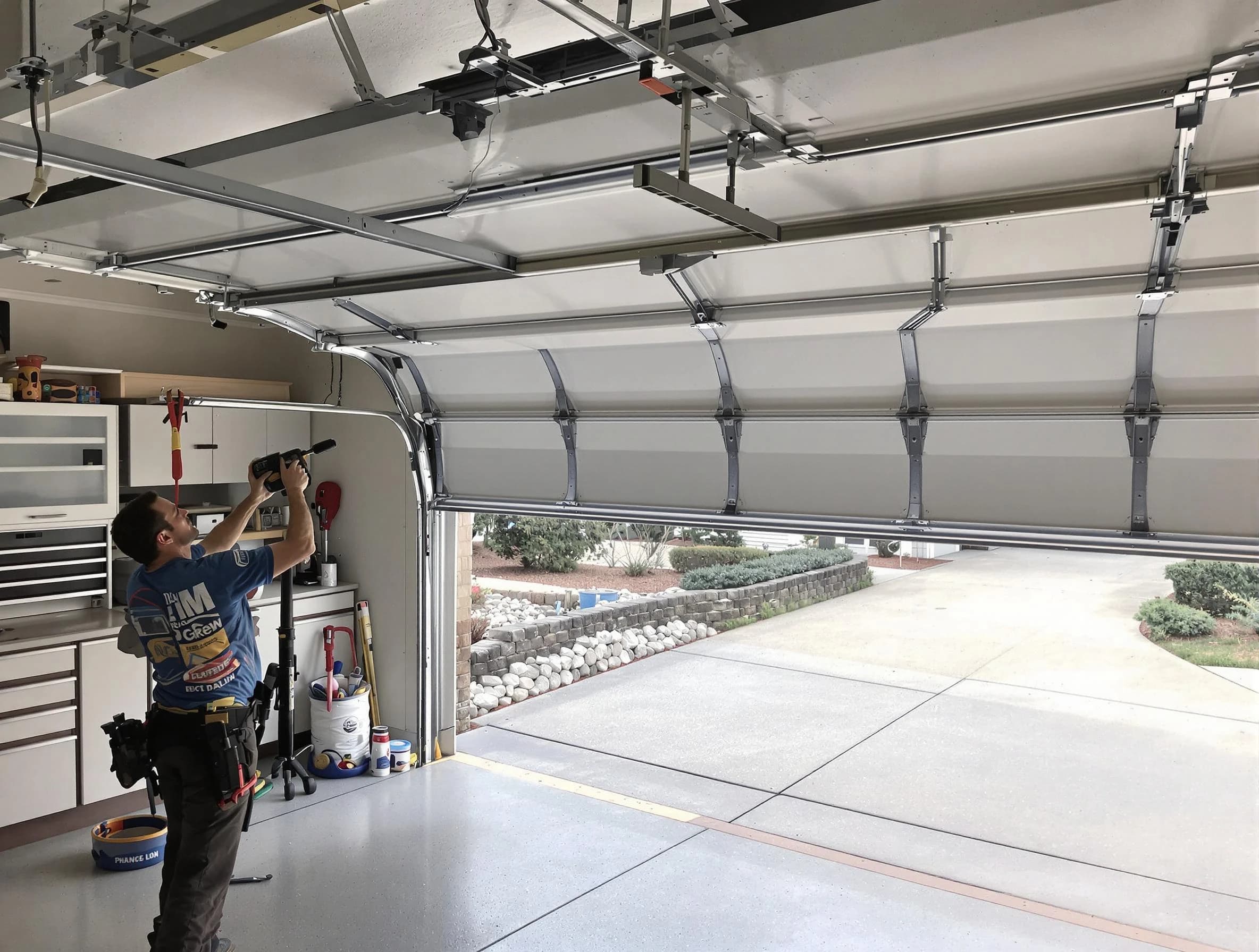 Garage door track repair service by Farr West Garage Door Repair in Farr West