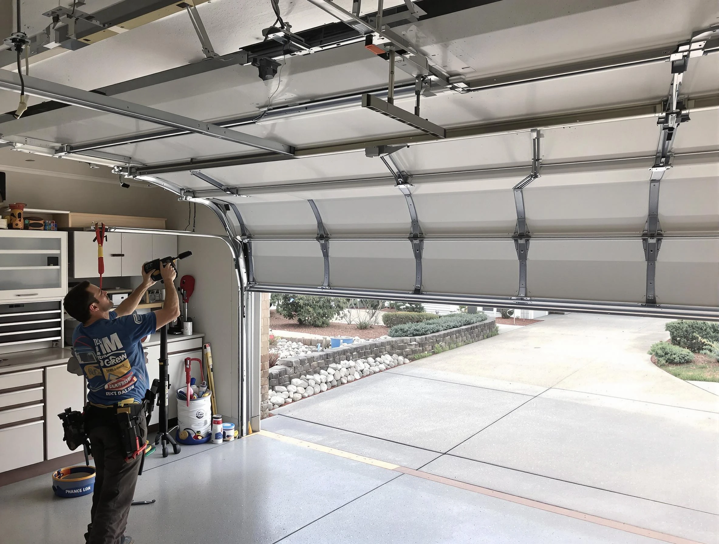 Garage door track repair service by Farr West Garage Door Repair in Farr West